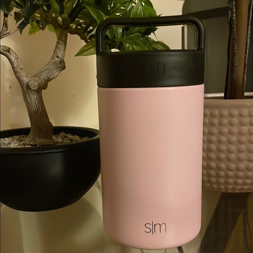 Simple Modern Pink Tumbler with Black Lid